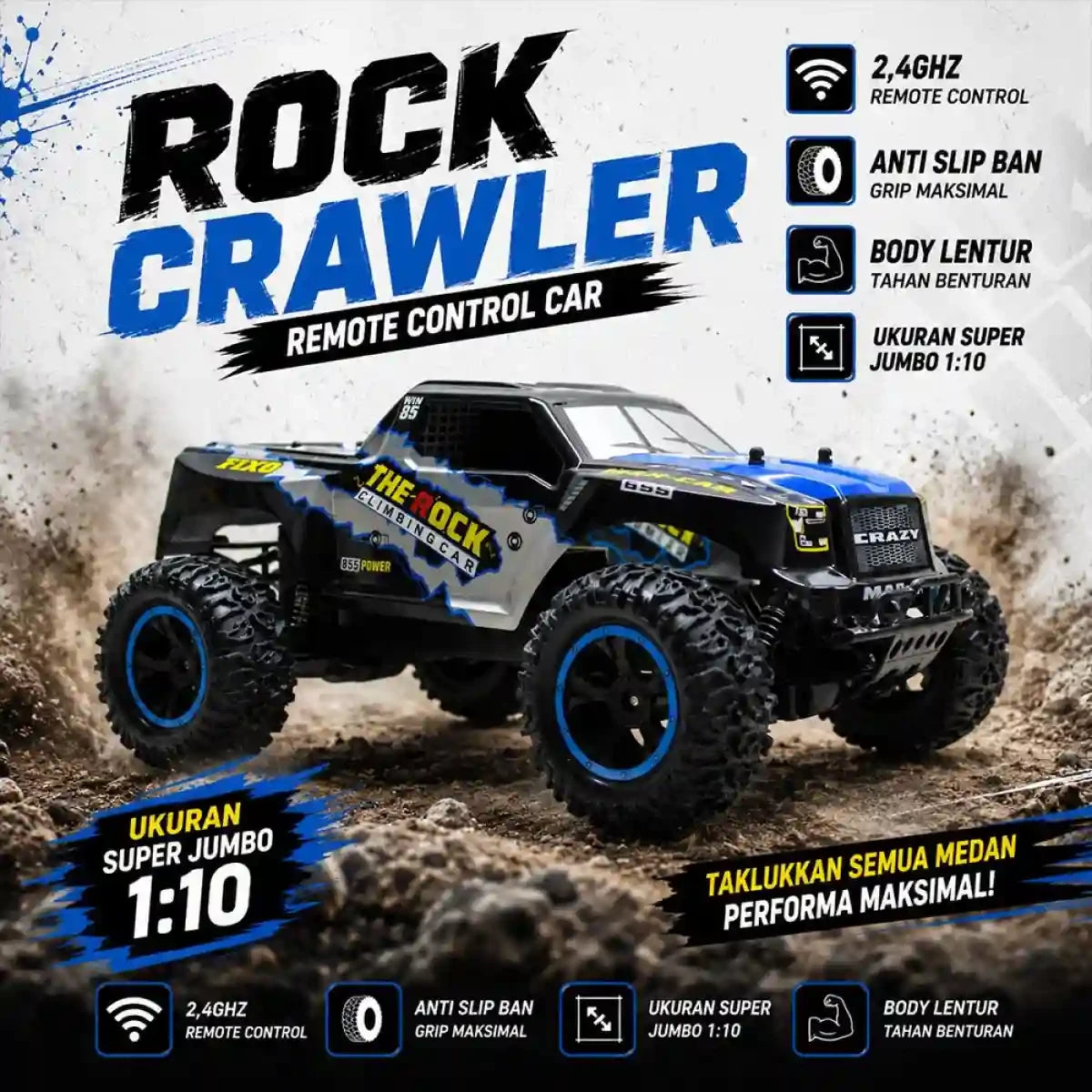 Rock Crawler 1:10 Remote Control Off-Road Car