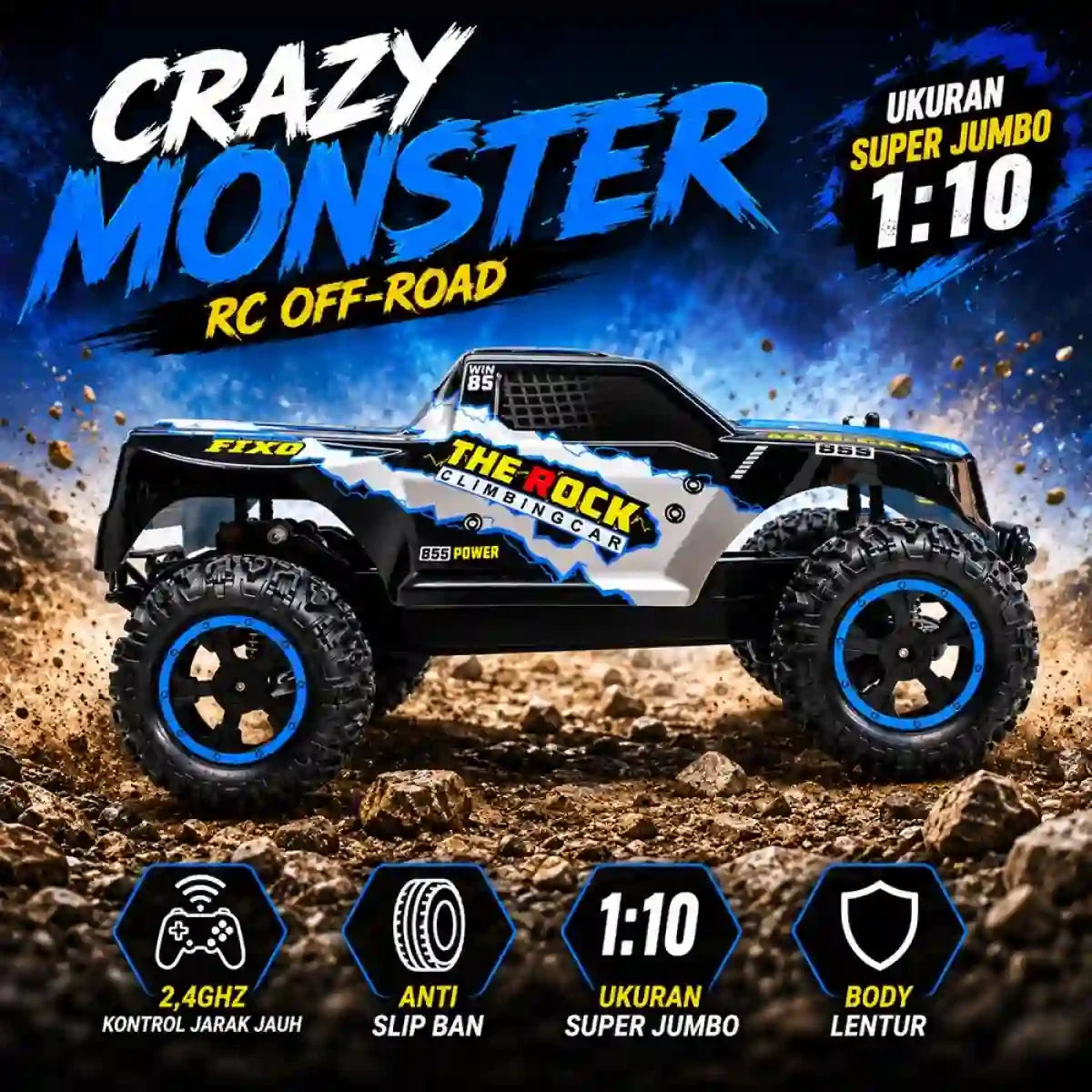 Rock Crawler 1:10 Remote Control Off-Road Car